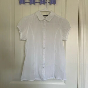 EUC | CHAPS‎ girl’s white button up shirt — XL